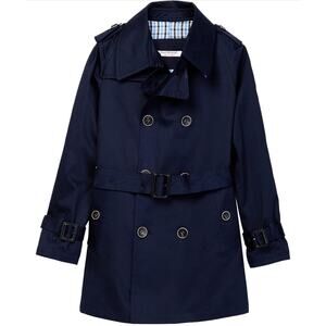 Isaac Mizrahi Boy’s Double Breasted Jacket Belted Trench Coat-Raincoat with